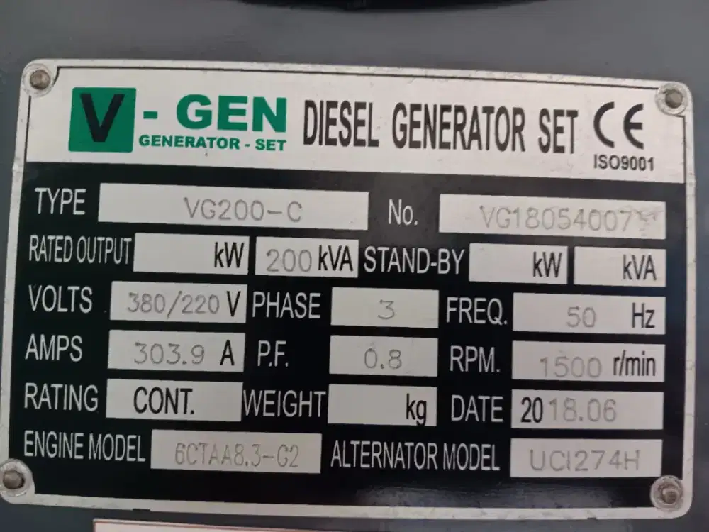 genset vgen kondisi istimewa