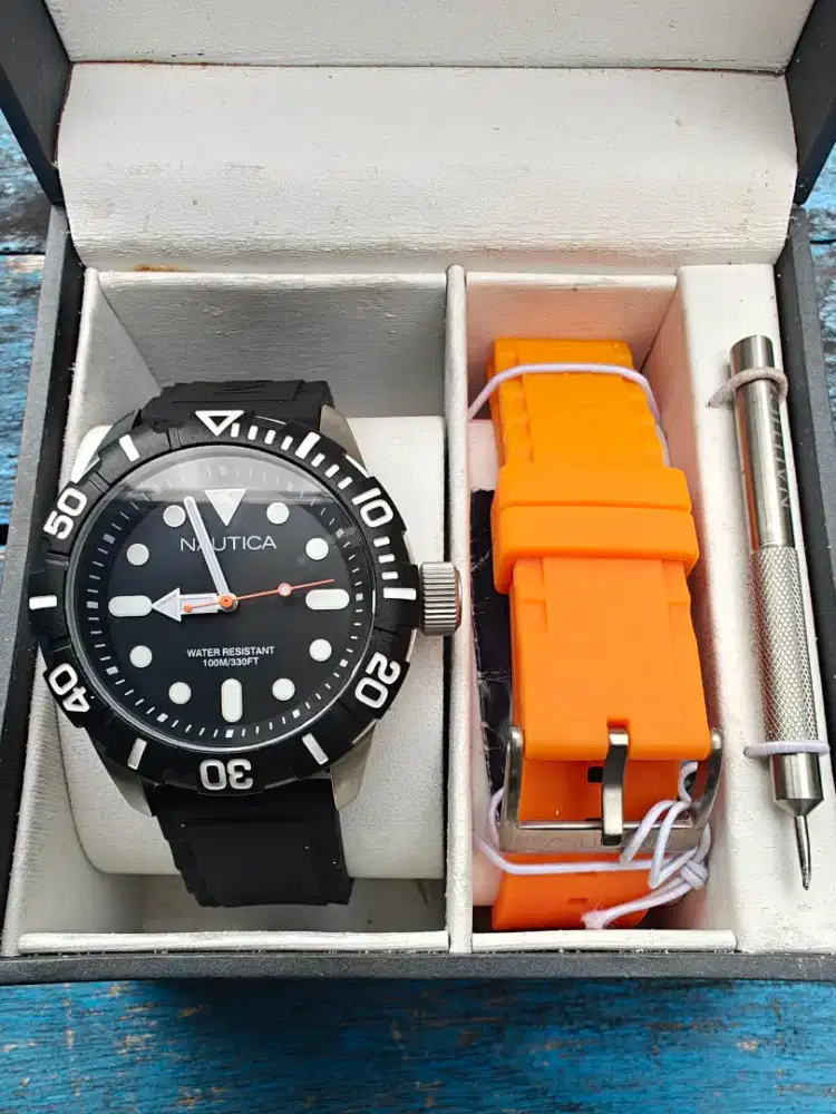 Jam Cowok Cewek Diver Nautica USA Original Baru fullset Box Lengkap
