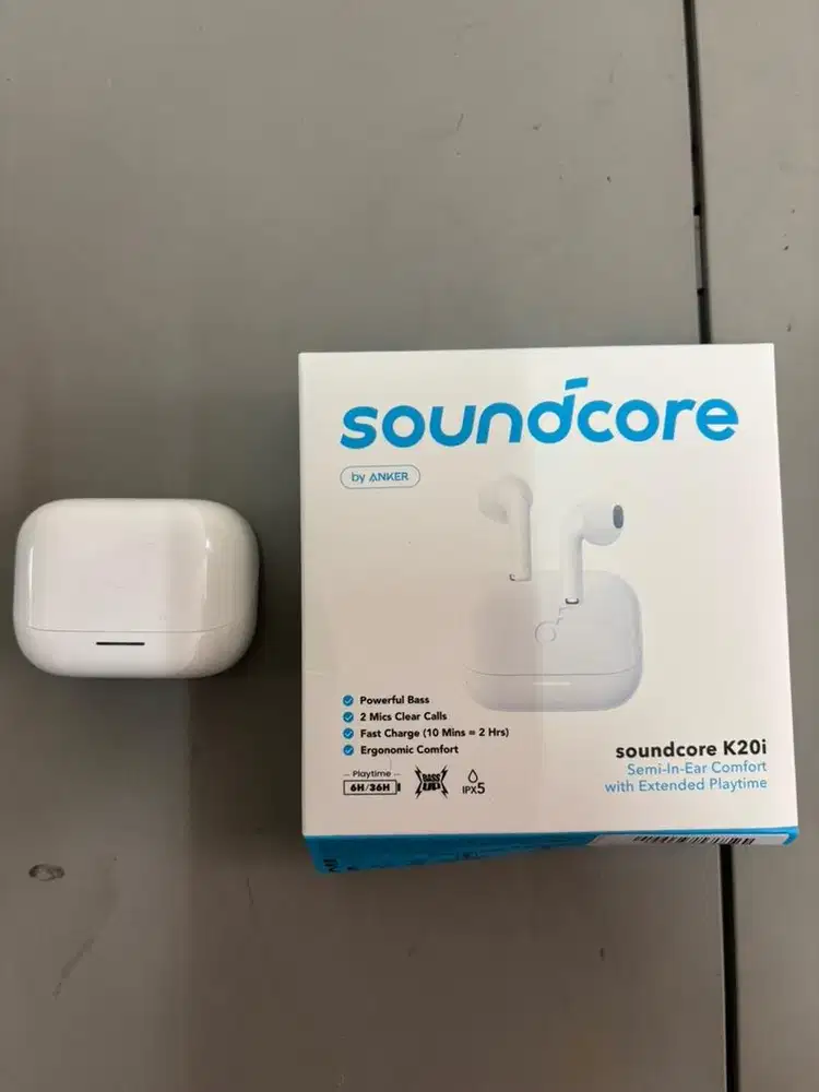 Tws soundcore K20i white mulus lengkap