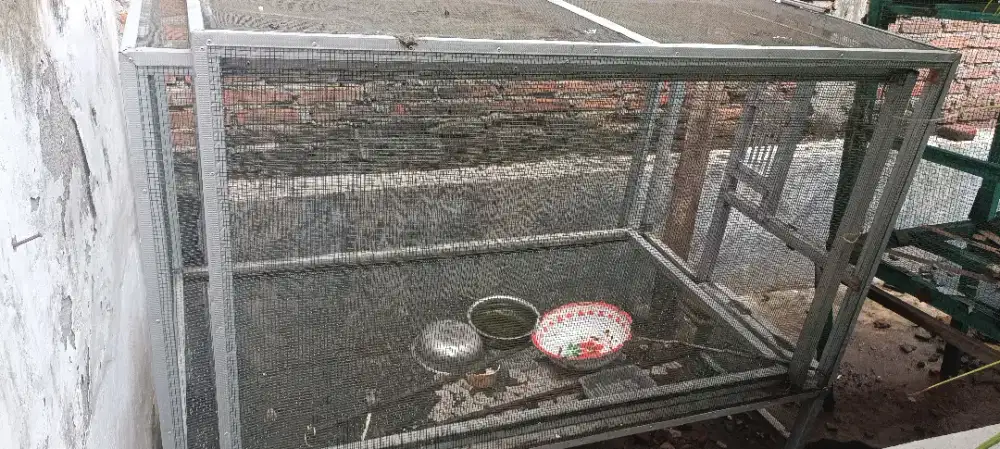 Kandang burung aluminium tarik
