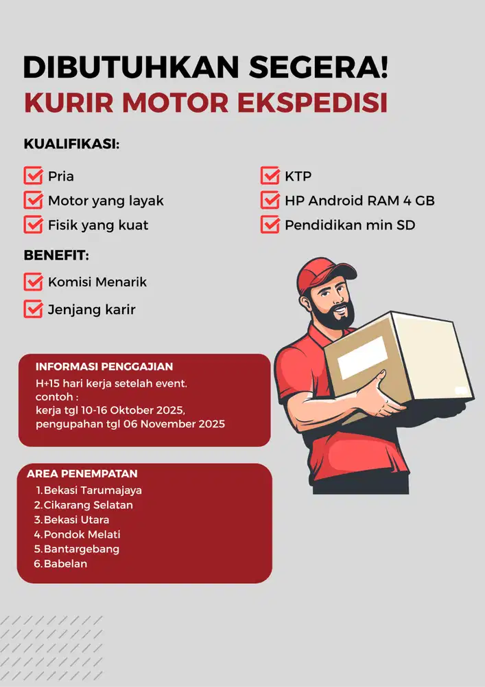 INFORMASI LOWONGAN KERJA KURIR BEKASI