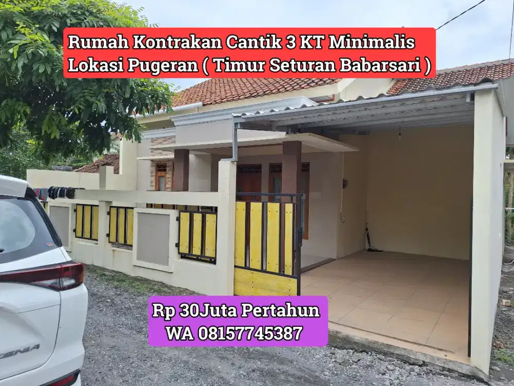 KONTRAKAN CANTIK MINIMALIS 3KT TIMUR SETURAN BABARSARI UPN 30JT