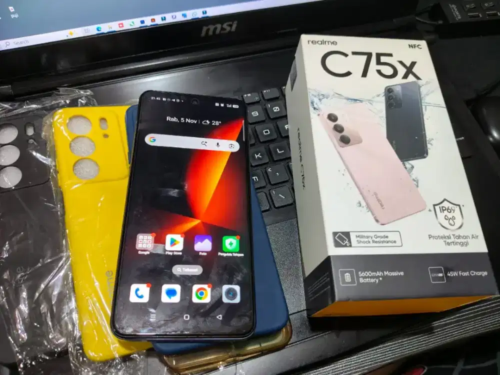 Realme C75×. Kondisi no minus full sett. Anti air