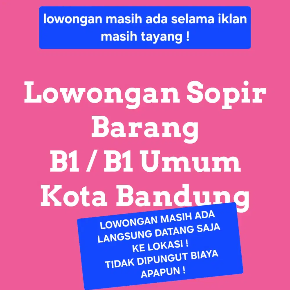 Lowongan Sopir Barang SIM B1