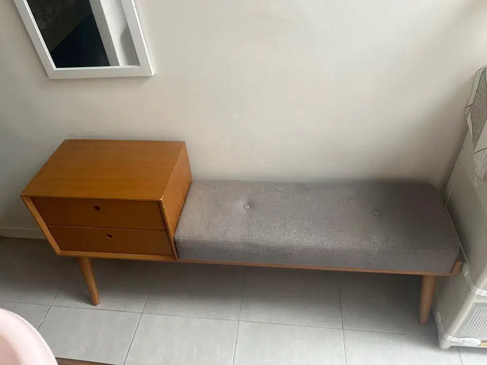 Kursi bench / turntable bench kayu jati / sofa jati minimalis