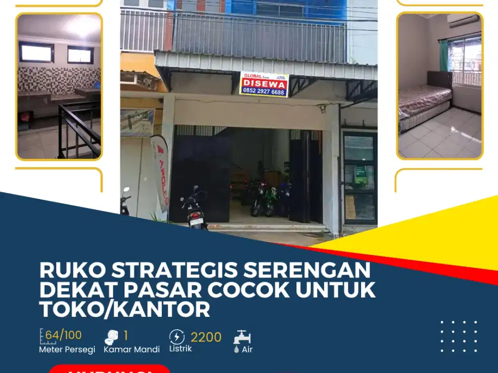 Ruko Strategis Serengan Dekat Pasar Cocok Untuk Usaha/Kantor