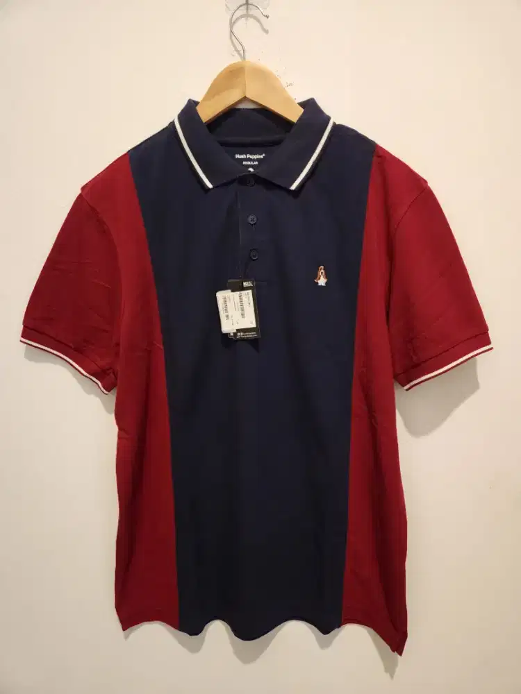 Hush Puppies Polo Shirt Warden Red Navy