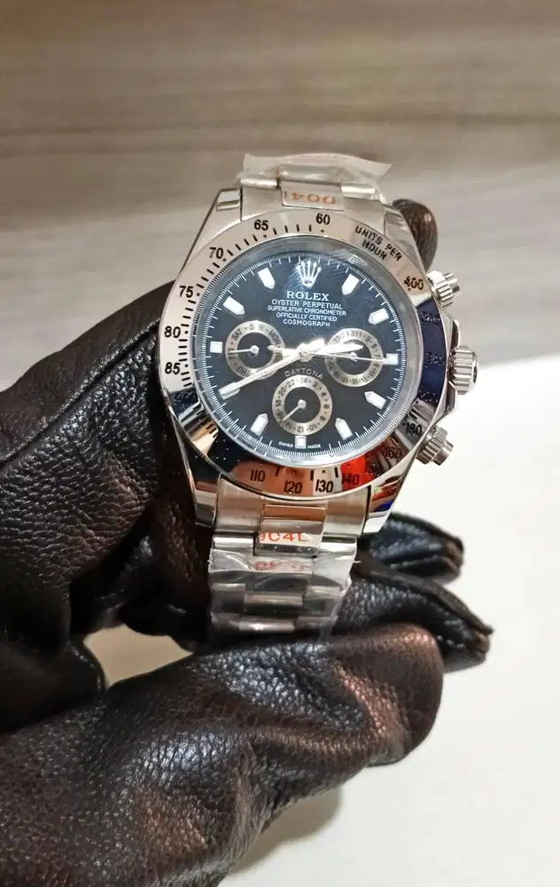Jam Rolex Daytona mewah keren crono aktif mesin matic halus stainless