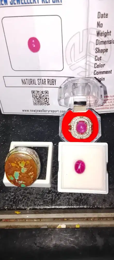 NATURAL RUBY STAR BURMA (MYANMAR) SERTIFIKAT  NO HEATED 6,48 CRAT
