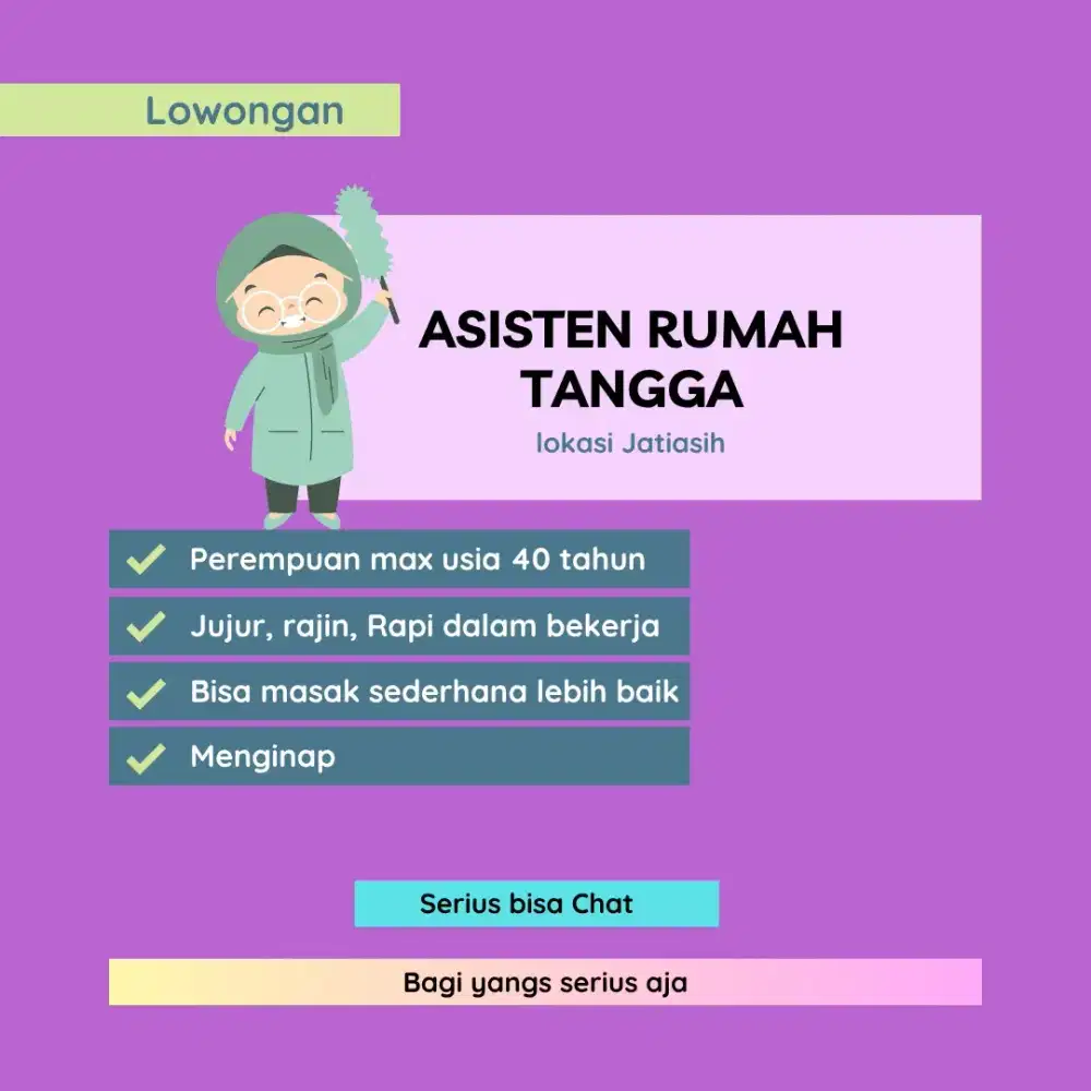 Lowongan Asisten Rumah Tangga