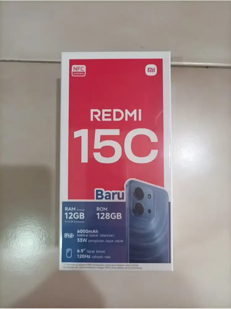 Jual HP smartphone Xiaomi Redmi 15C baru segel garansi resmi black