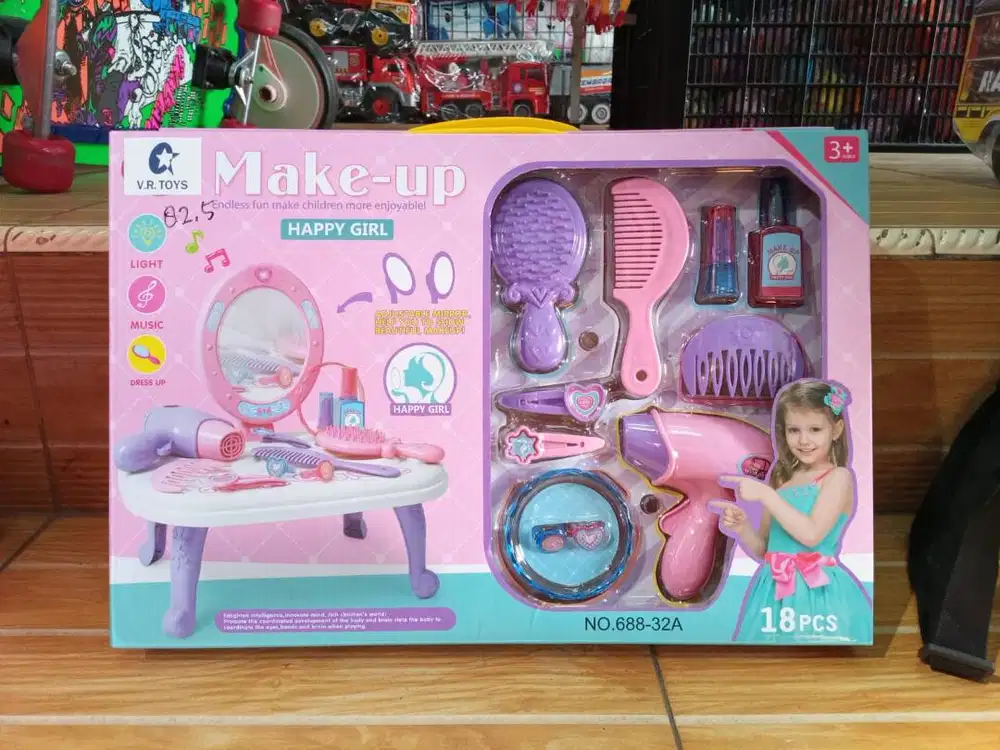 mainan anak makeup meja set