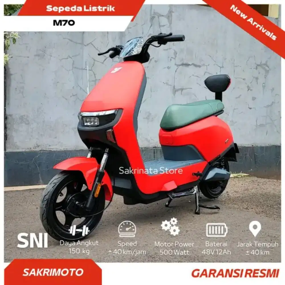 Sepeda listrik uwinfly M70 Merah depok