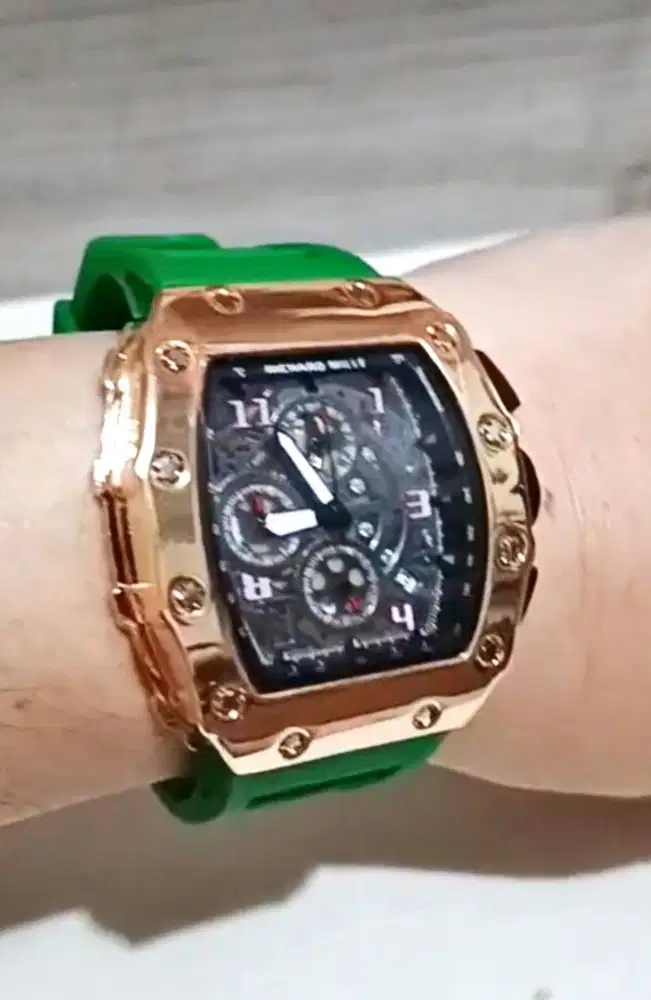 Jam Richard Mille rose gold crono stopwatch aktif batt japan 550rb BU