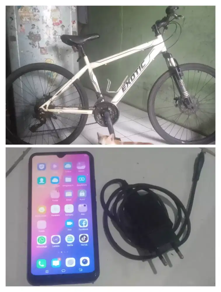 Sepeda gunung exotic UK 26 sama hp Vivo ram 4 borongan