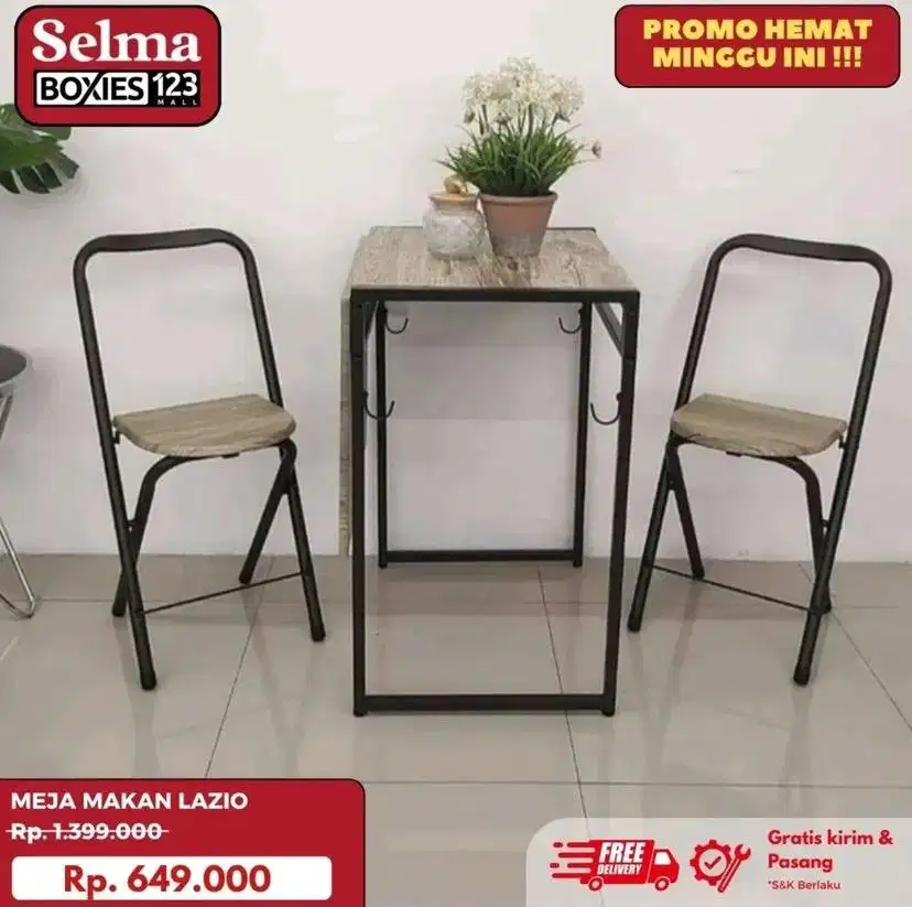 Meja set kursi lipat selma