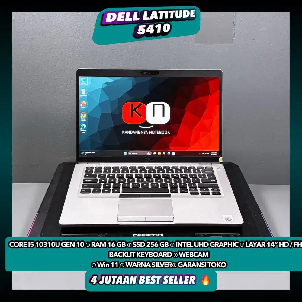 Dell Latitude 5410 i5 10310U Gen10 Ram 16/256GB Layar Fhd Ips