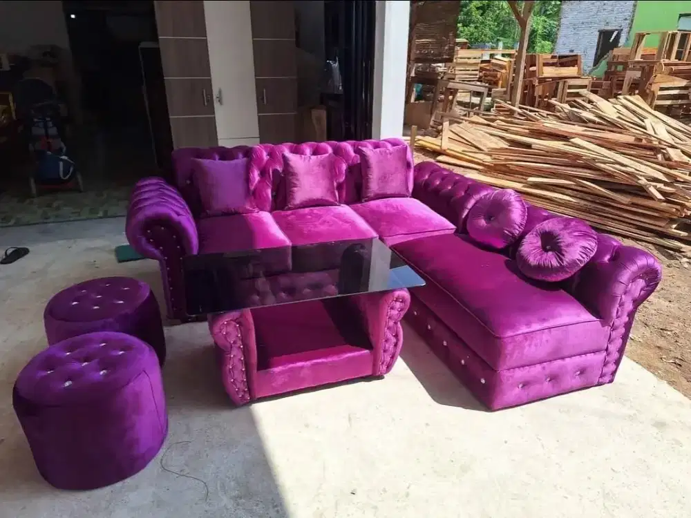 Sofa L kancing minimalis modern