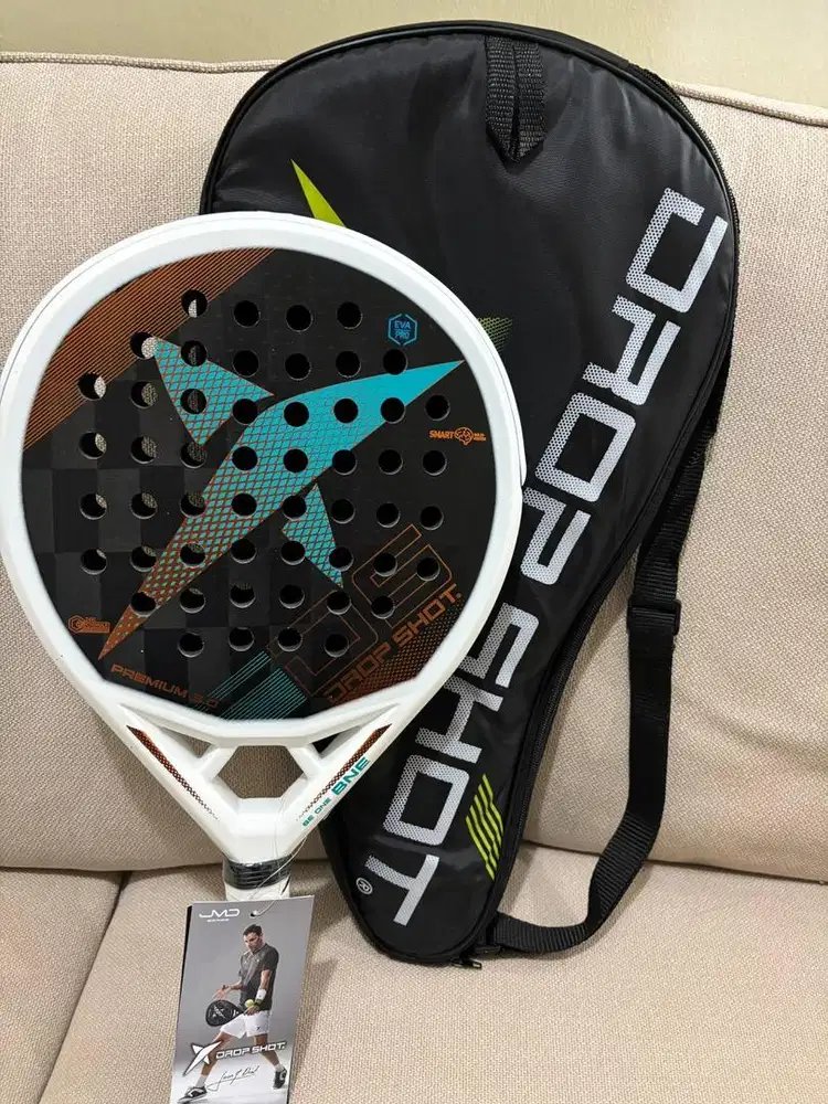 Raket Padel Drop Shot Premium 3.0 24K Carbon Round 3D Texture Original