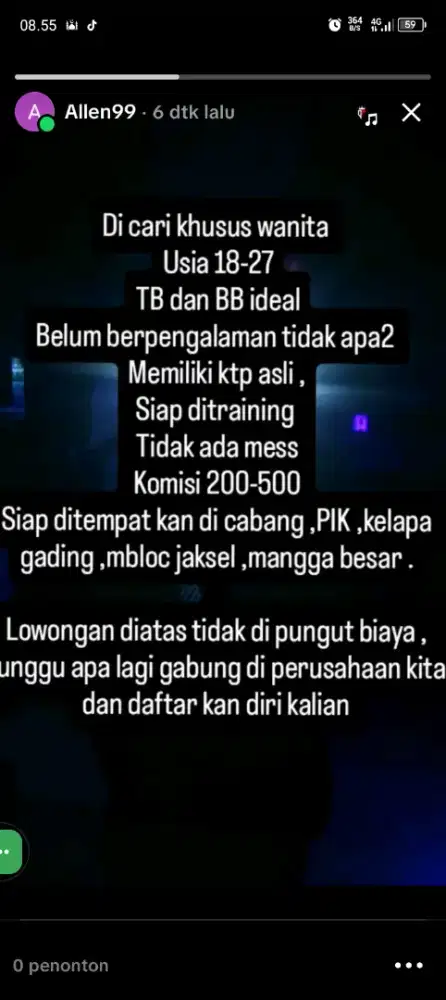 Di butuhkan Segera therapist SPA Non++