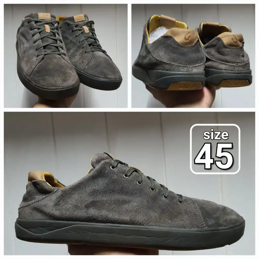 Sepatu Casual Olukai Kulit Suede Gray size 45 Second ori shoes