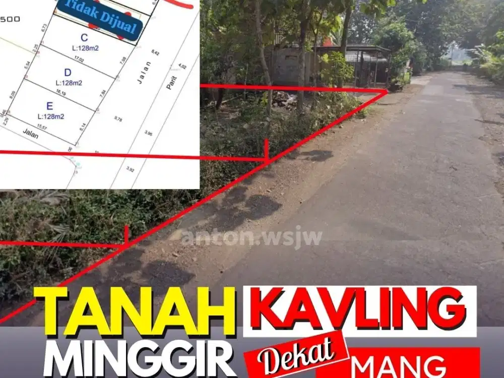 Tanah Kavling Jogja dekat Mang Engking Minggir Lt 128 m2 SHM