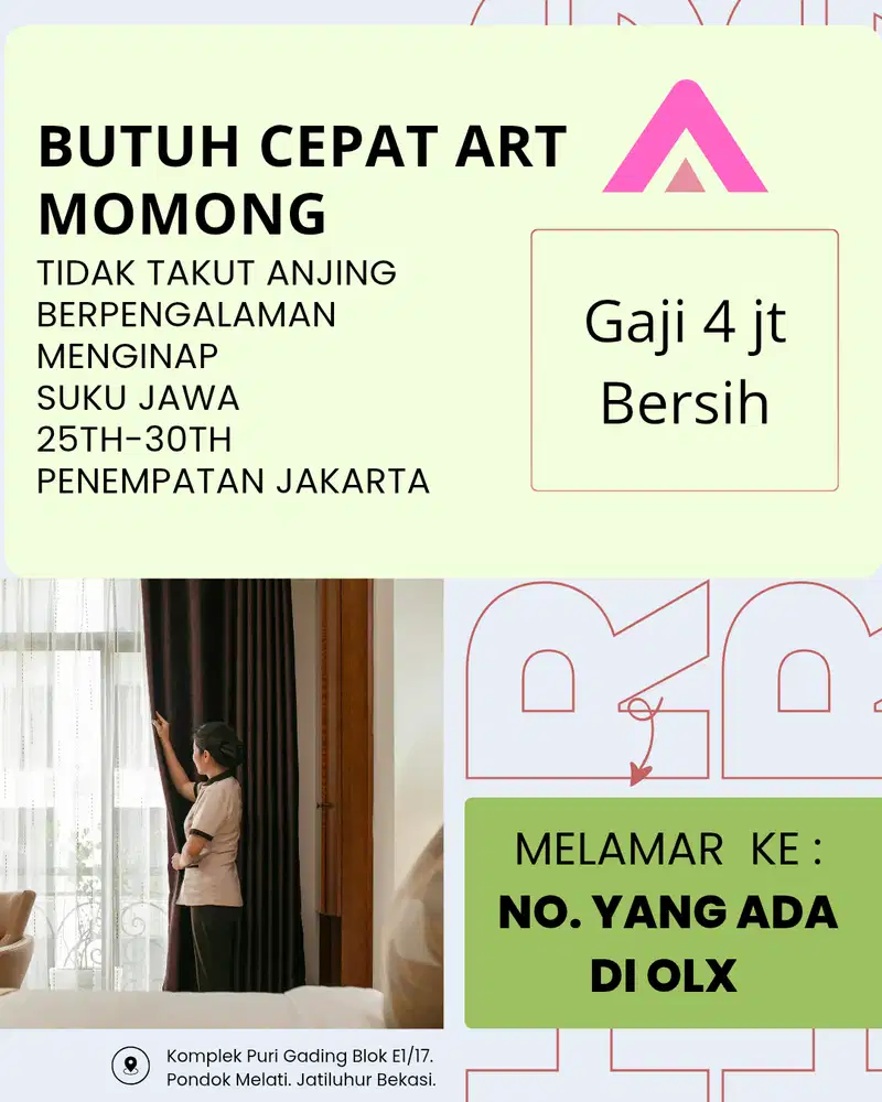 Lowongan ART Momong Anak Penempatan di Wilayah Jakarta