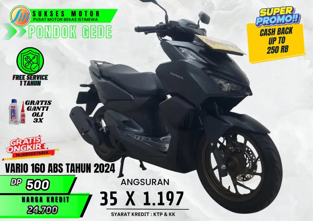 HONDA VARIO 160 TUPE ABS TAHUN 2024 DP  500