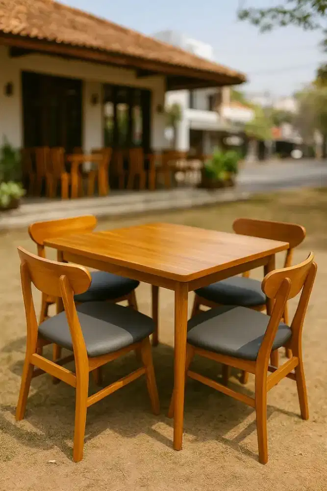 Meja makan kayu minimalis