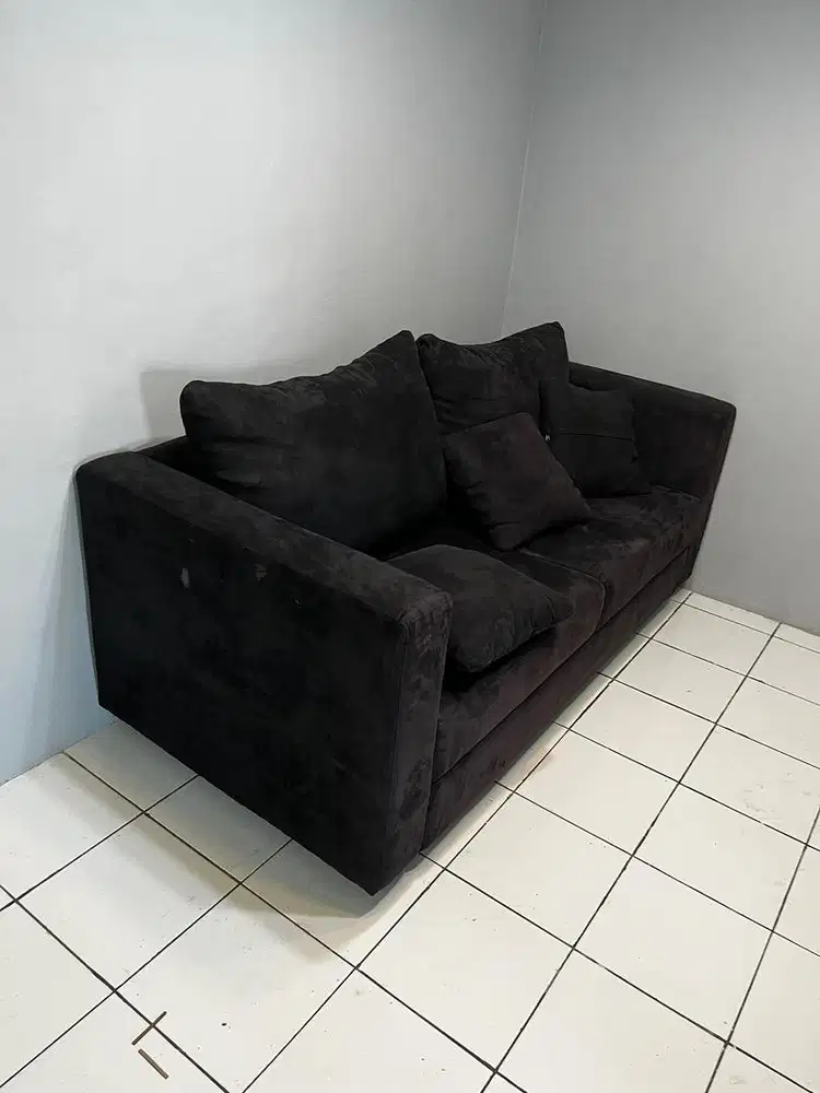 2 Seater Black Sofa
