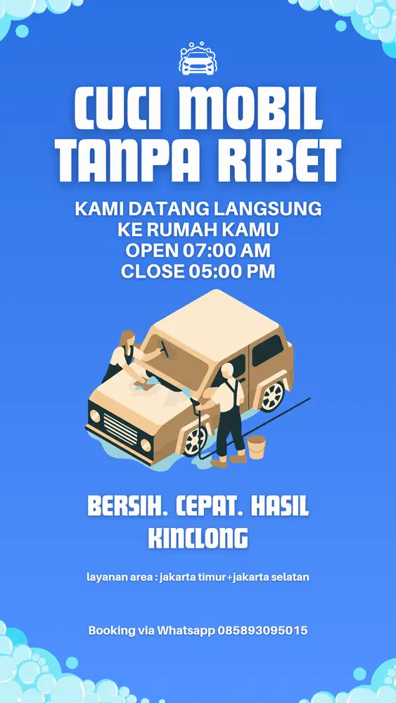 cuci mobil datang ke rumah