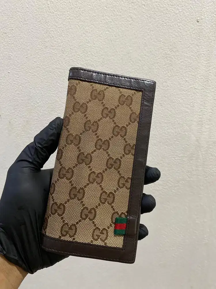 Dompet panjang cowok gucci supreme canvas original