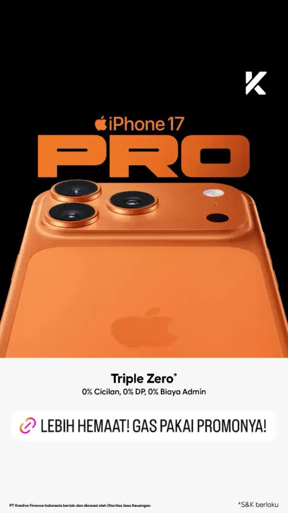Kredit Kredivo iPhone 17 pro 256Gb bunga 0 Tanpa Dp