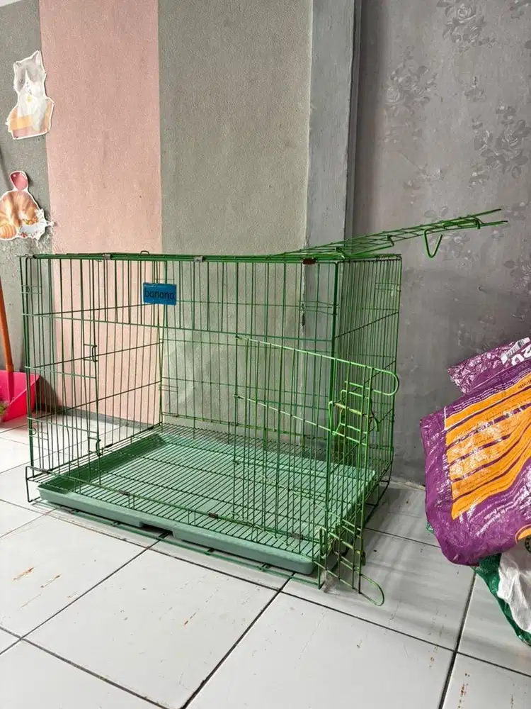 Kandang kucing bekas ukuran 75x50x60 bisa dilipat