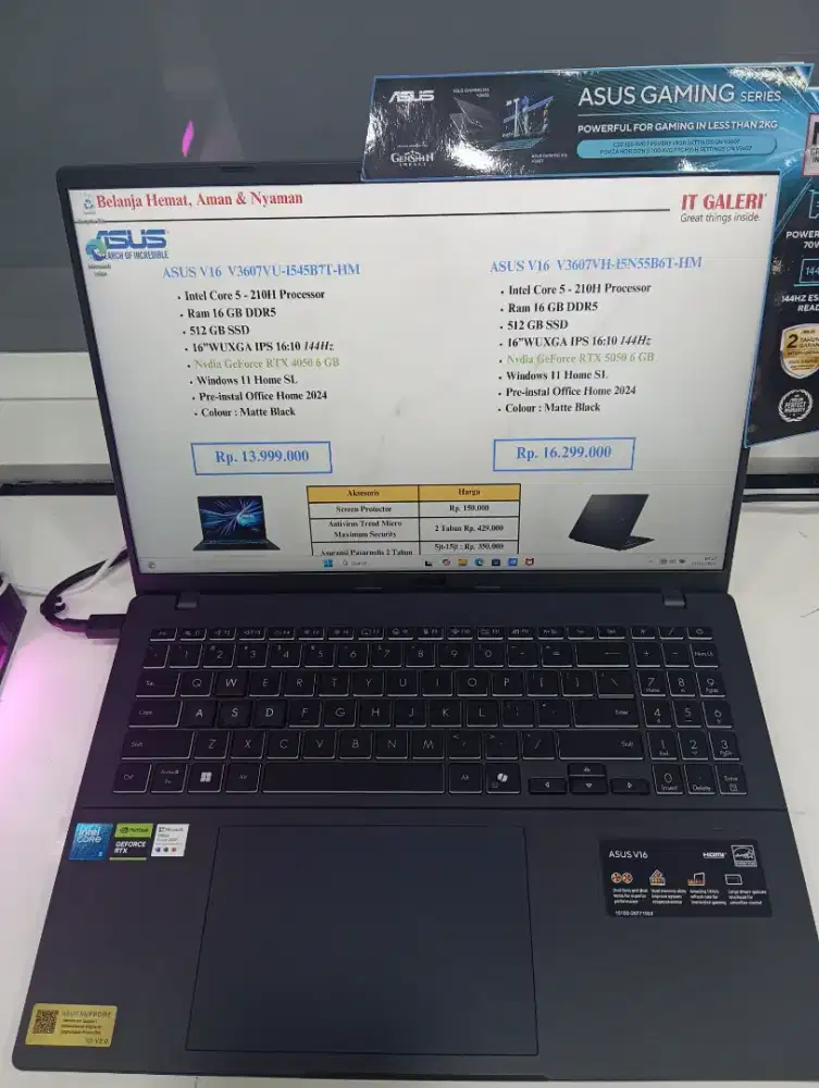 KREDIT LAPTOP ASUS V16 V3607VU-1545B7T-HM