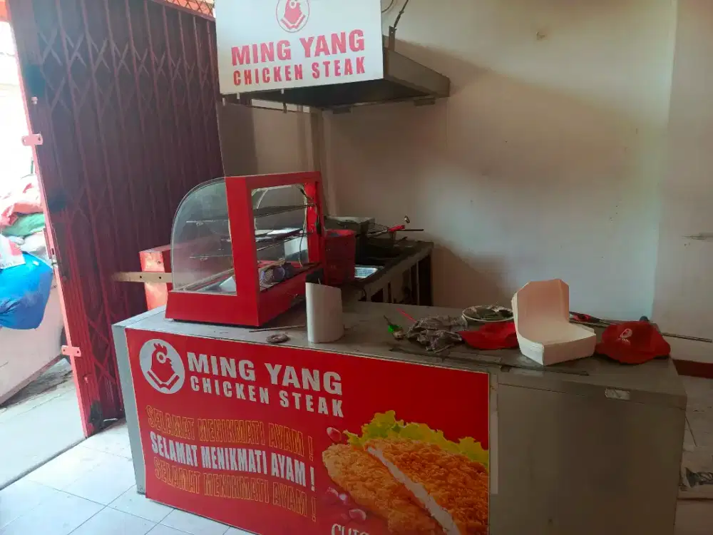 Jual etalase bekas jual ayam goreng