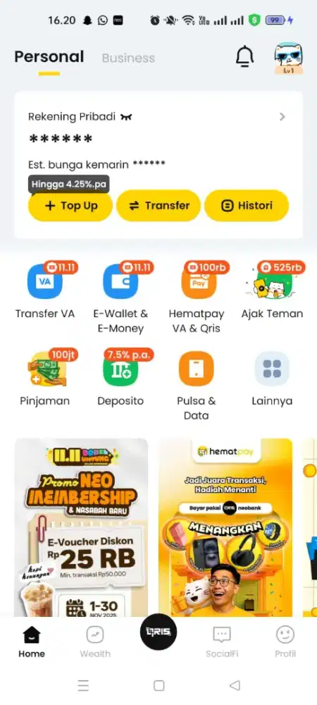 Bth 25 staf kredit account bank neo