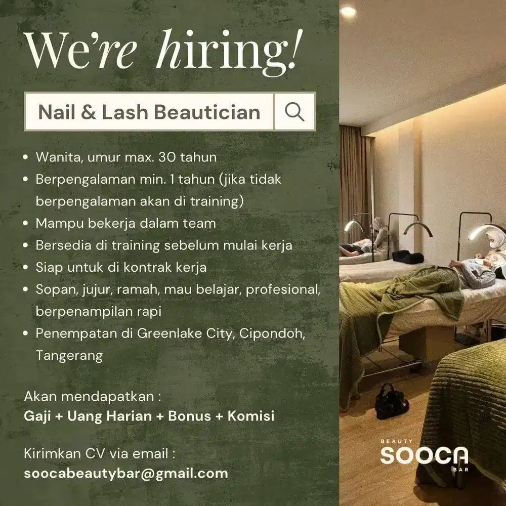 LOWONGAN KERJA : NAIL BEAUTICIAN