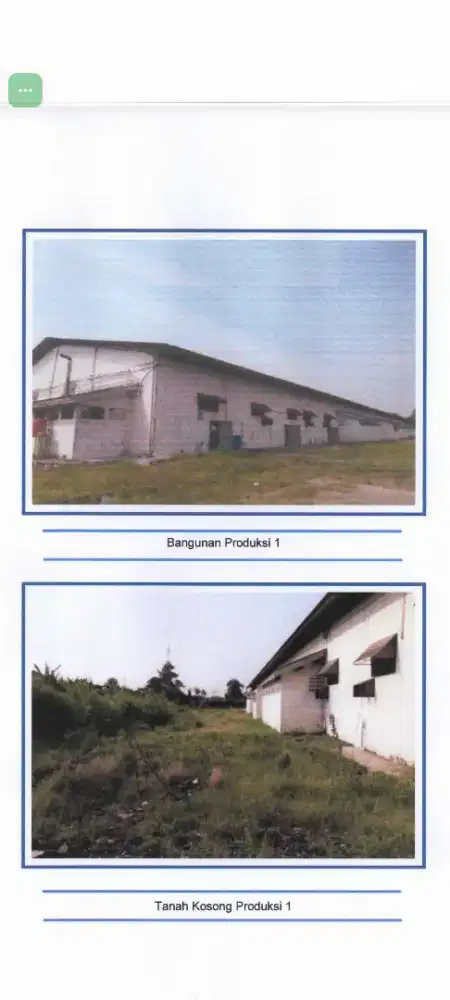 DIJUAL CEPAT! TANAH & BANGUNAN EX PABRIK – BEKASI UTARA