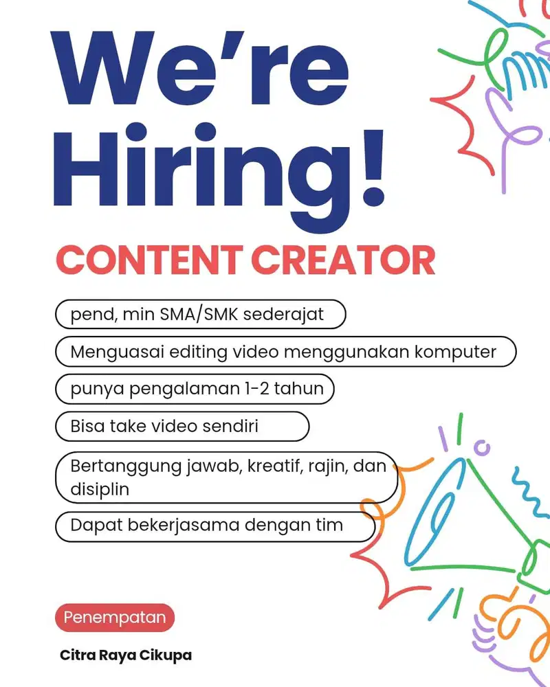 DIBUTUHKAN SEGERA CONTENT CREATOR