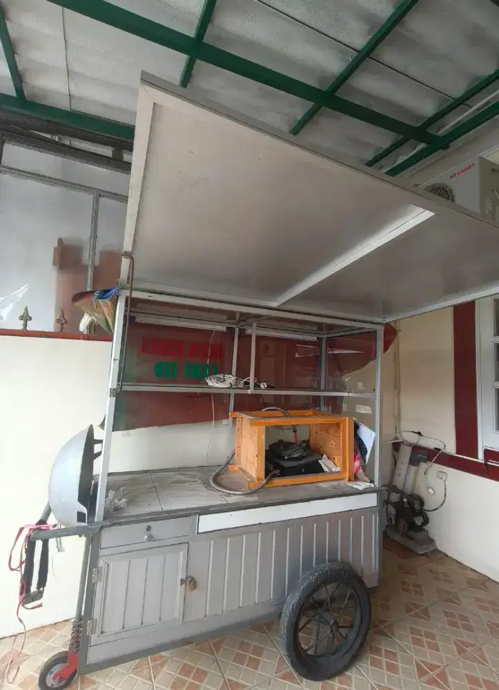 JUAL GEROBAK ALUMUNIUM KACA