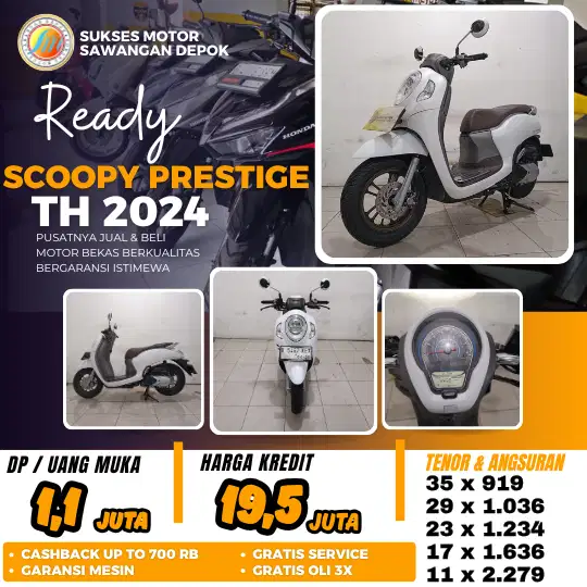 PROMO CASH KREDIT HONDA NEW SCOOPY PRESTIGE TH 2024 MULUS BERGARANSI