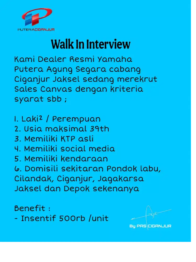 Walk in intervew Sales Canvas