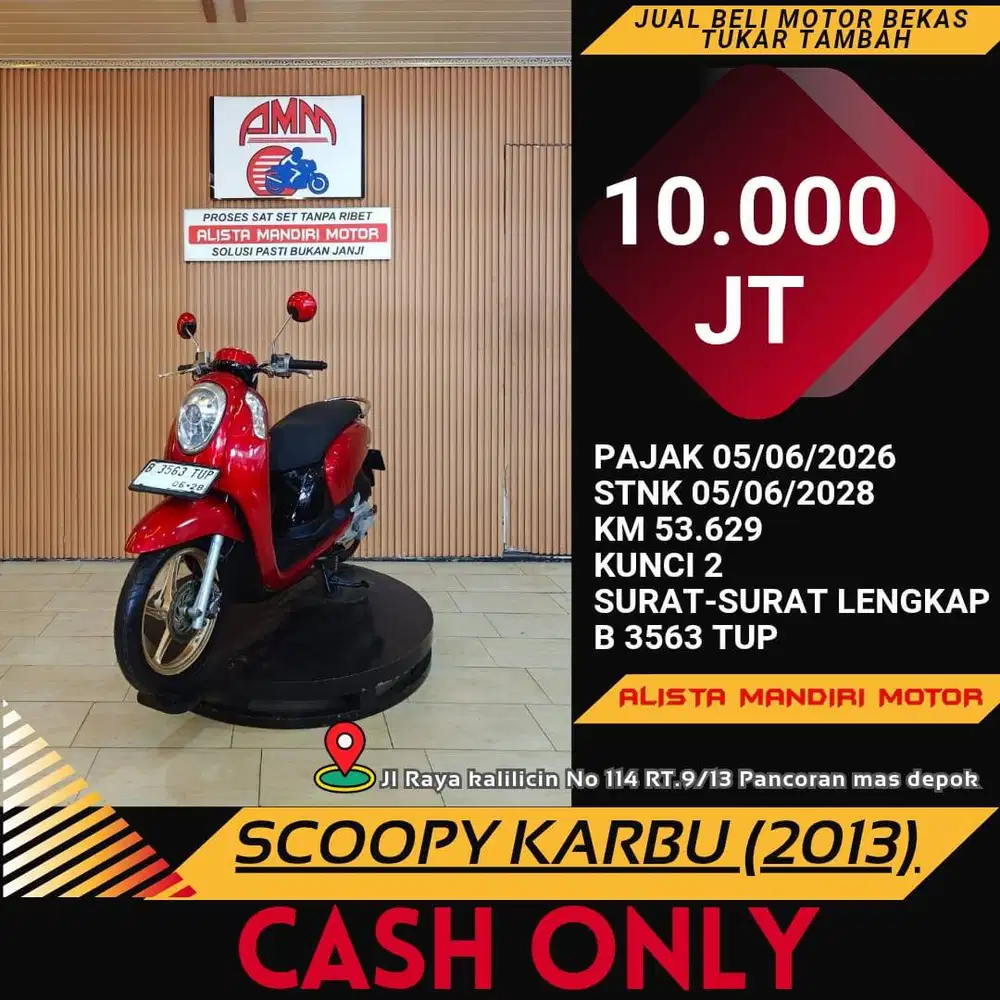 HONDA SCCOPY TH 22013 PAJAK ON BODY MULUSS MOTOR SIAP PAKAI