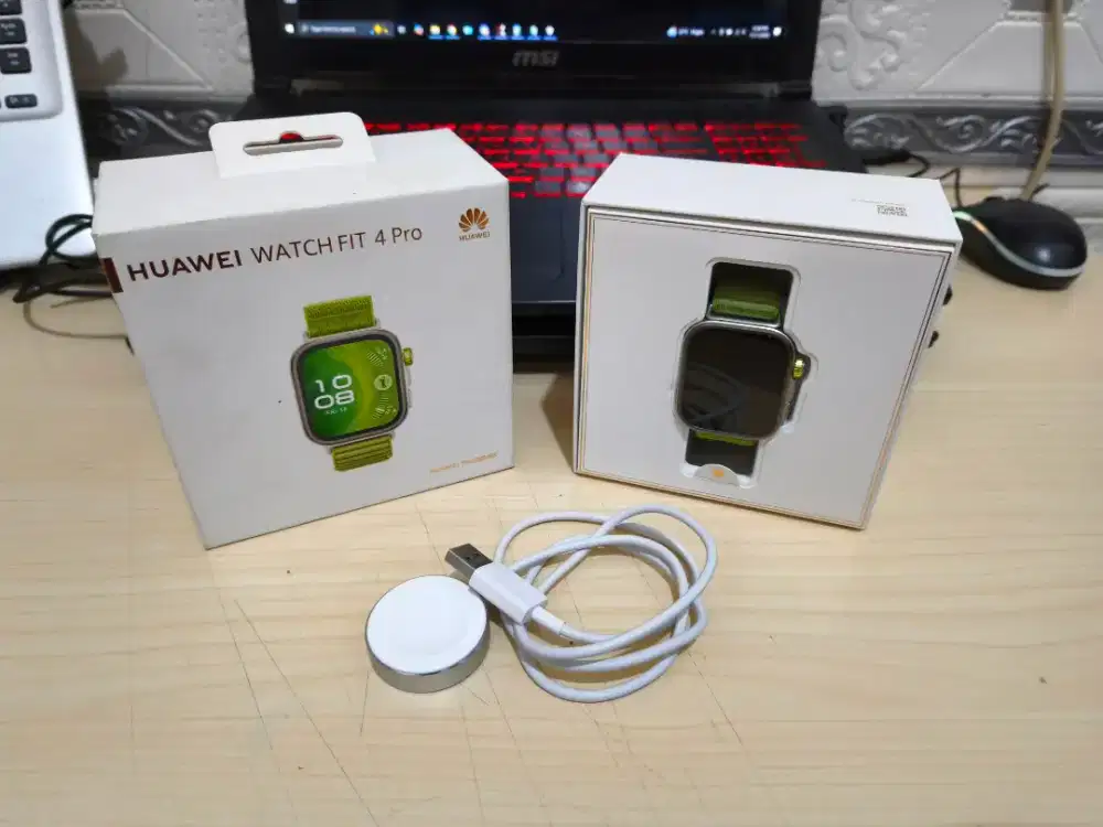 Huawei Watch Fit 4 Pro Green Fullset Mulus Garansi Resmi Panjang 2026