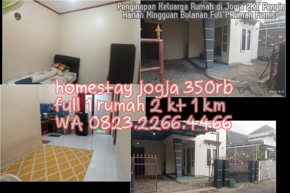 Penginapan Keluarga Rumah di Jogja 2KT Pengin  Harian Mingguan Bulanan