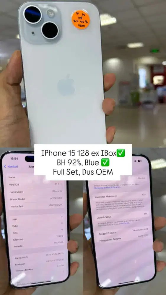 Iphone 15/128 Ibox fullset blue