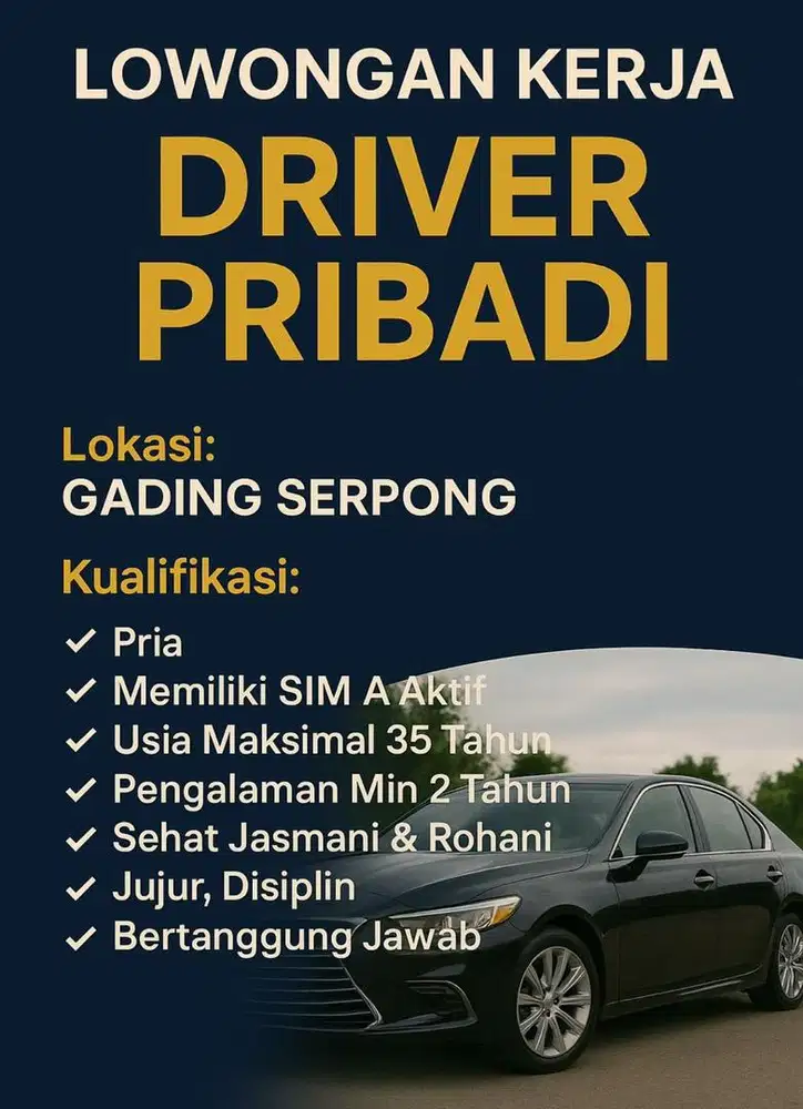 Lowongan Kerja Driver Serpong