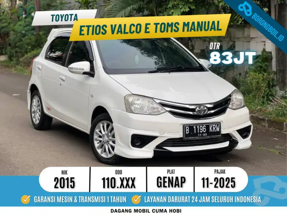Mini compact Murah ETIOS VALCO E TOMS 1.2 MT 2015 (JOGLO GROUP A)