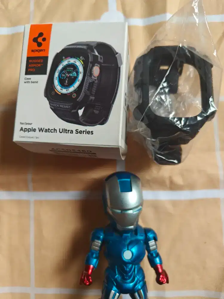 Case Strap Apple Watch Ultra 1 2 Spigen Black Rugged Armor Pro Casing